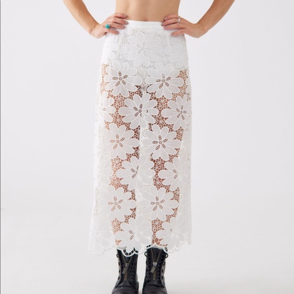 For Love And Lemons Dresses & Skirts - For Love and lemons Malik lace midi skirt with shorts